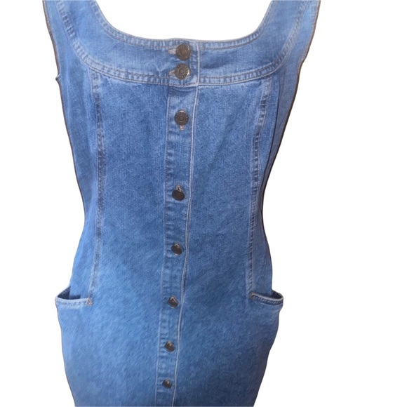 Vintage Banana republic Blue Jean Denim Dress size 12 90's Nineties Y2K - Picture 3 of 5